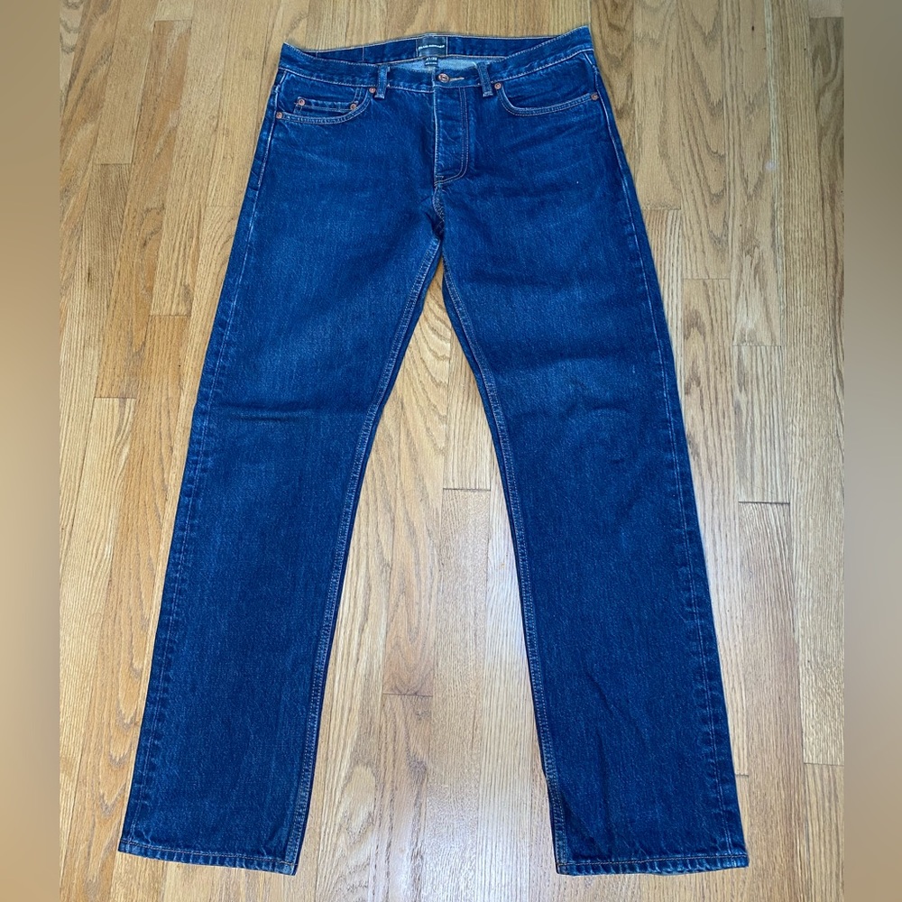 CLUB MONOCO Mens Jeans Premium Japanese Denim- 31 x 32 Indigo Blue Button Fly